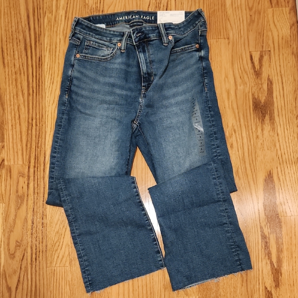 AE Next Level High-Waisted Kick Bootcut Crop Jean